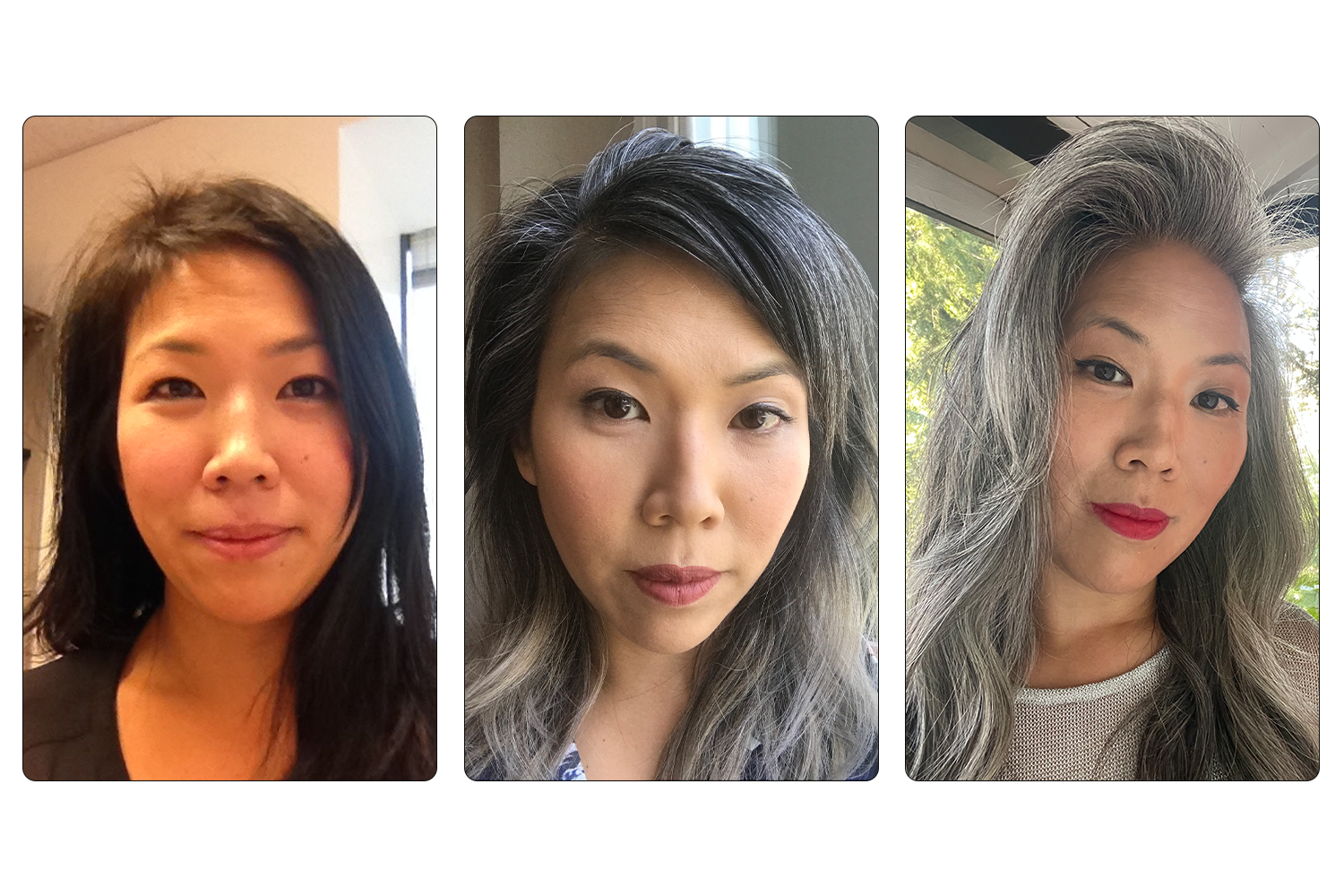 Growing out natural gray hair from dyed hair